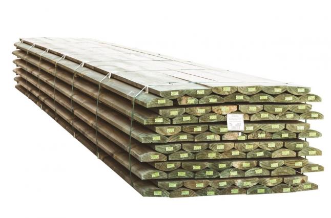 Image of a stack of machine edged timber half rounds